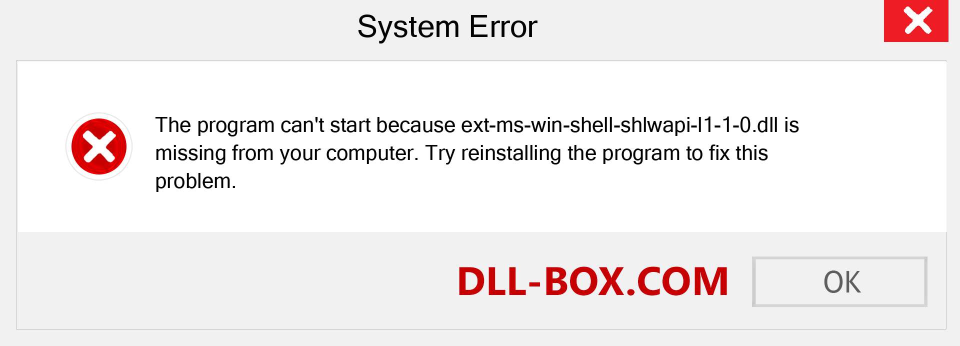  ext-ms-win-shell-shlwapi-l1-1-0.dll file is missing?. Download for Windows 7, 8, 10 - Fix  ext-ms-win-shell-shlwapi-l1-1-0 dll Missing Error on Windows, photos, images